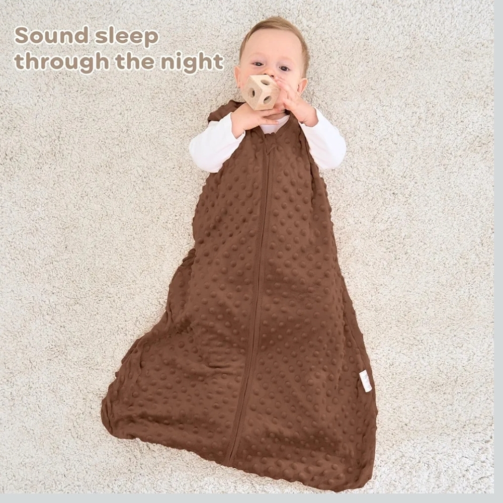 2pack Fleece Baby Sleep Sack 6-12 Months, 1.5 TOG Cotton Baby Wearable Blanket